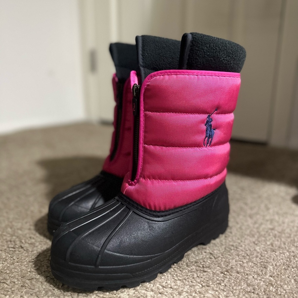 Polo by Ralph Lauren Duck Boots pink and black